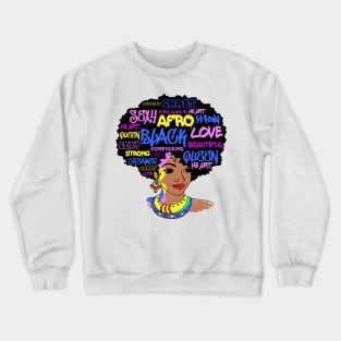 Dashiki Melanin Afro Woman Crewneck Sweatshirt